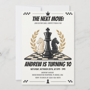Custom kid Chess Game Birthday Party Invitation