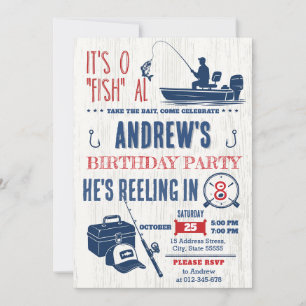 Custom kid Fishing Birthday Party Invitation
