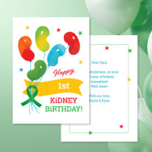 Custom Kidney Transplant Birthday Card