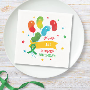 Custom Kidney Transplant Birthday Napkins