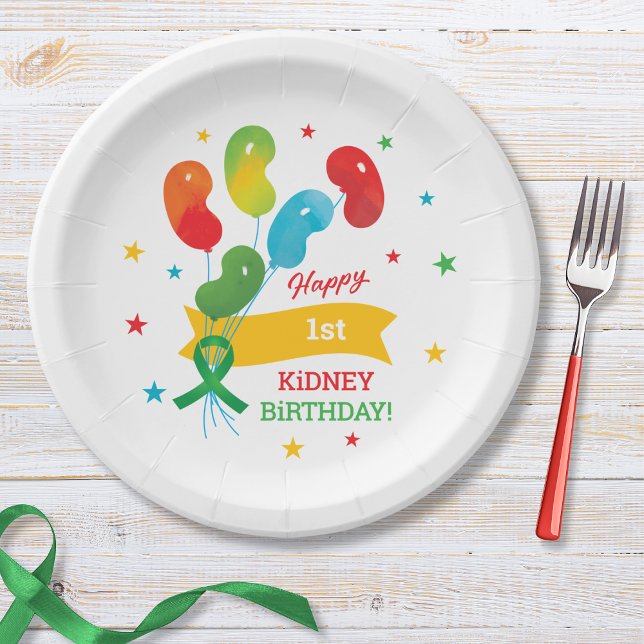 Custom Kidney Transplant Birthday Paper Plates (Creator Uploaded)