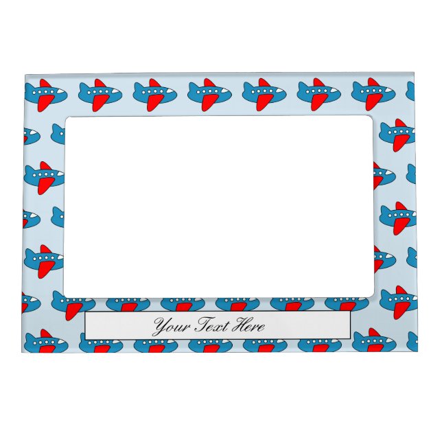 Custom kid's airplane toy magnetic photo frame (Front)