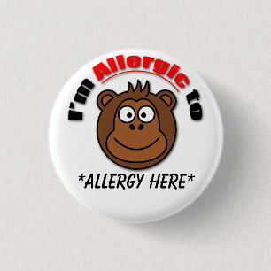 Custom kids allergy badge pinback button