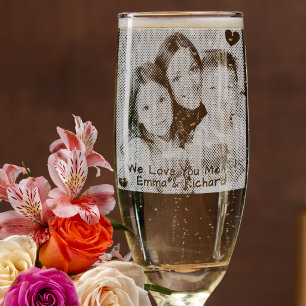 Custom Kids and Mom Photo Mother’s Day  Champagne Flute