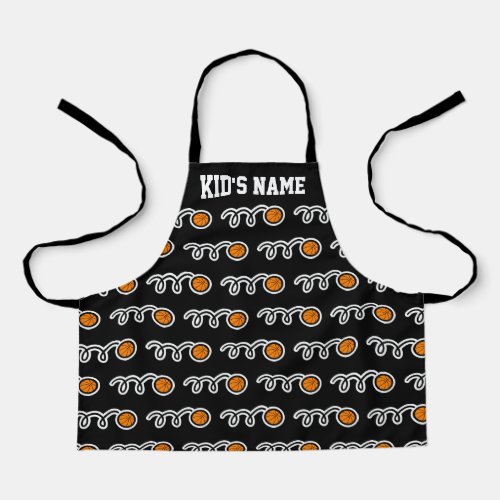 Custom kids apron with basketball sports print