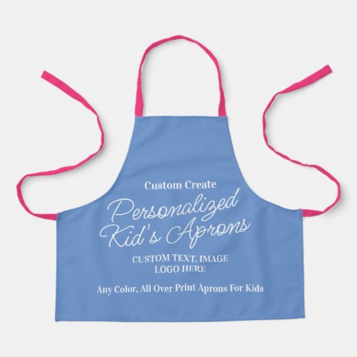 Custom Kids Aprons  All Over Print Pink Blue Chef Apron