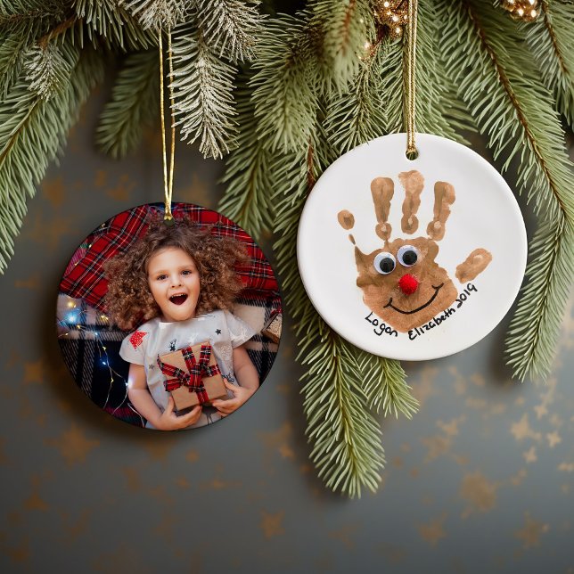 Custom Kids' Art and Photo Keepsake Ceramic Ornament (Creator Uploaded)