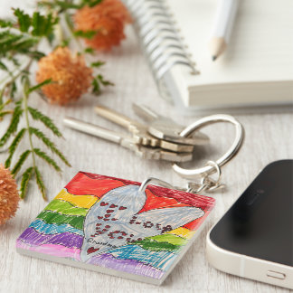 Custom Kids' Art and Photo Keepsake Gift Keychain