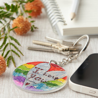 Custom Kids' Art and Photo Keepsake Gift Keychain