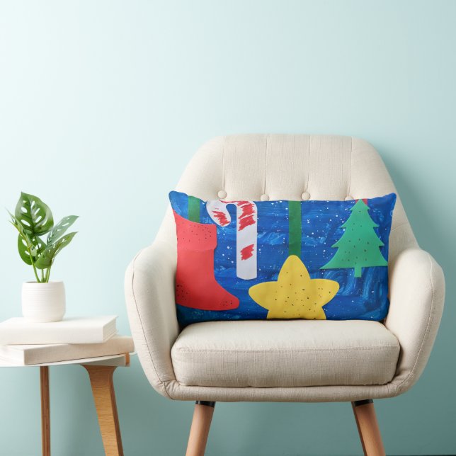 Custom Kids' Art Keepsake Lumbar Pillow (Chair)