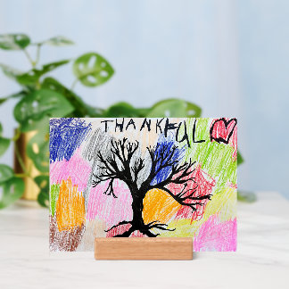 Custom Kids' Art Print with Wood Stand