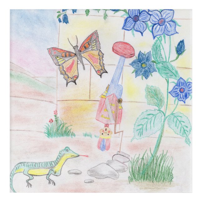 Custom Kids Artwork, Nutcracker toy, butterfly,  Acrylic Print (Front)