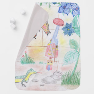 Custom Kids Artwork, Nutcracker toy, butterfly, Baby Blanket