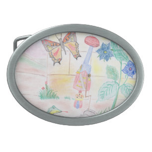 Custom Kids Artwork, Nutcracker toy, butterfly, Belt Buckle