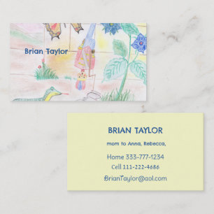 Custom Kids Artwork, Nutcracker toy, butterfly,  Business Card