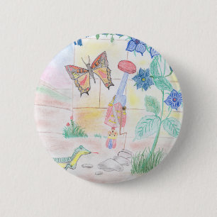 Custom Kids Artwork, Nutcracker toy, butterfly, Button