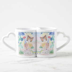 Custom Kids Artwork, Nutcracker toy, butterfly,  Coffee Mug Set