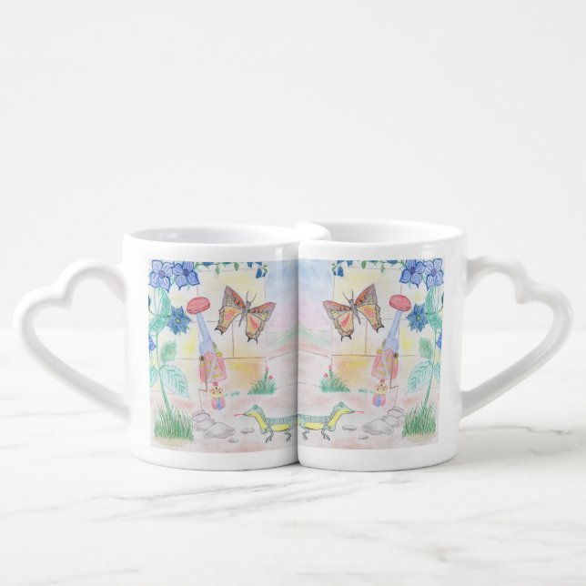 Custom Kids Artwork, Nutcracker toy, butterfly,  Coffee Mug Set (Front Nesting)