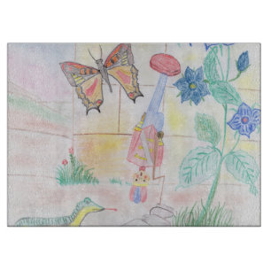 Custom Kids Artwork, Nutcracker toy, butterfly, Cutting Board