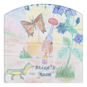 Custom Kids Artwork, Nutcracker toy, butterfly,  Door Sign