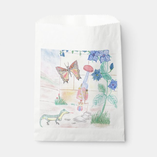 Custom Kids Artwork, Nutcracker toy, butterfly,  Favor Bag (Front)