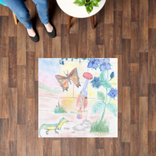 Custom Kids Artwork, Nutcracker toy, butterfly,  Floor Decals