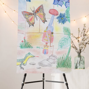 Custom Kids Artwork, Nutcracker toy, butterfly,  Foam Board