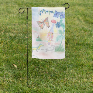 Custom Kids Artwork, Nutcracker toy, butterfly,  Garden Flag