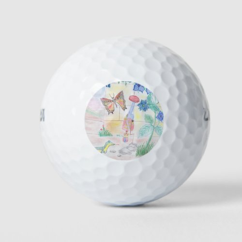 Custom Kids Artwork Nutcracker toy butterfly  Golf Balls