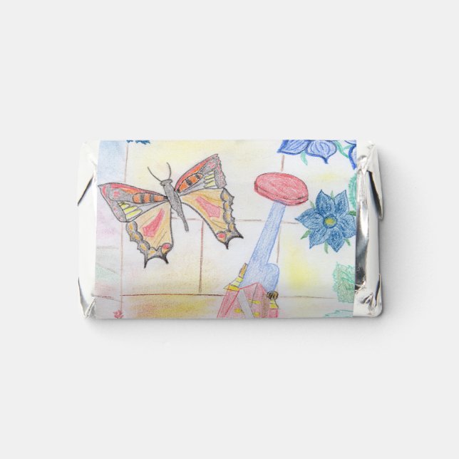 Custom Kids Artwork, Nutcracker toy, butterfly,  Hershey's Miniatures (Front)