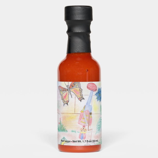 Custom Kids Artwork, Nutcracker toy, butterfly,  Hot Sauces (Front)