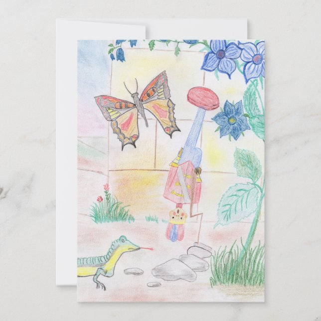 Custom Kids Artwork, Nutcracker toy, butterfly,  Invitation (Front)