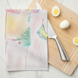 Custom Kids Artwork, Nutcracker toy, butterfly, Kitchen Towel