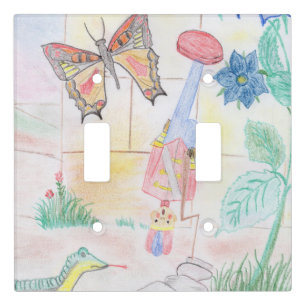 Custom Kids Artwork, Nutcracker toy, butterfly, Light Switch Cover