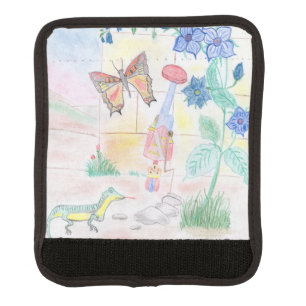 Custom Kids Artwork, Nutcracker toy, butterfly, Luggage Handle Wrap