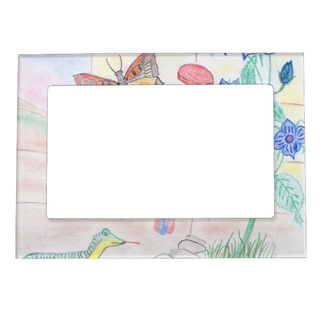 Custom Kids Artwork, Nutcracker toy, butterfly,  Magnetic Frame (Front)