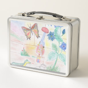 Custom Kids Artwork, Nutcracker toy, butterfly, Metal Lunch Box