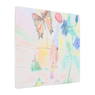 Custom Kids Artwork, Nutcracker toy, butterfly,  Metal Print