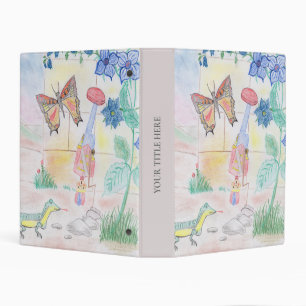 Custom Kids Artwork, Nutcracker toy, butterfly,  Mini Binder