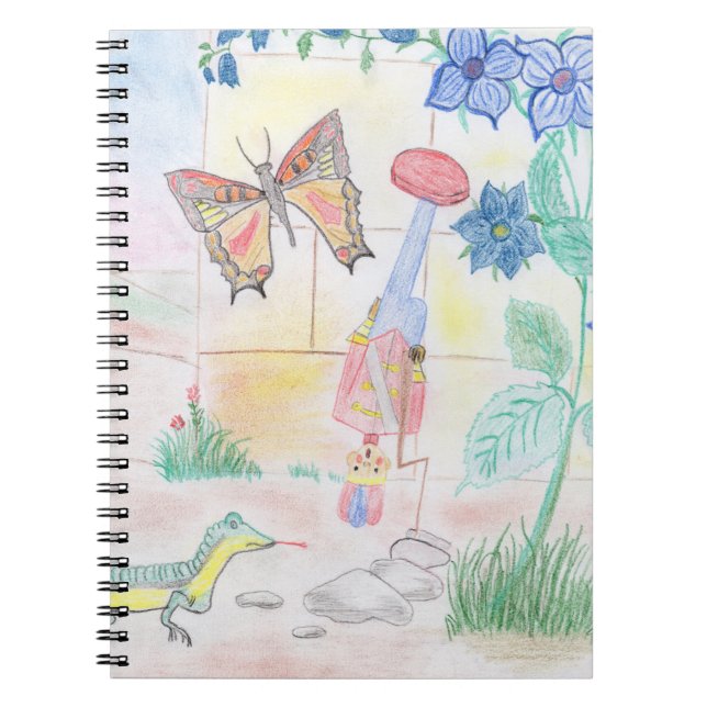 Custom Kids Artwork, Nutcracker toy, butterfly,  Notebook (Front)