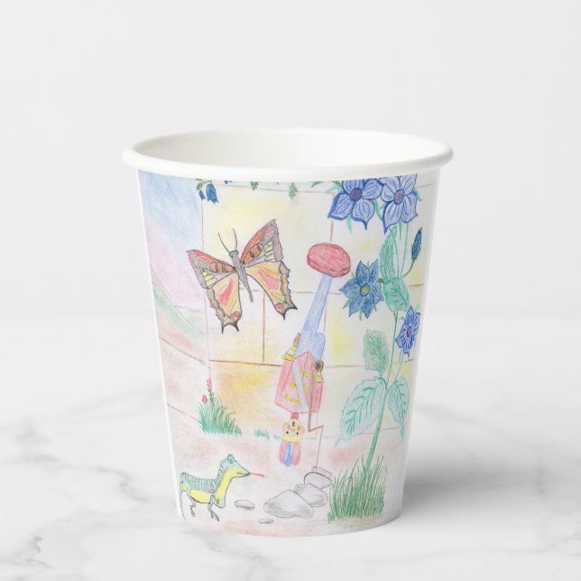 Custom Kids Artwork, Nutcracker toy, butterfly,  Paper Cups (Front)