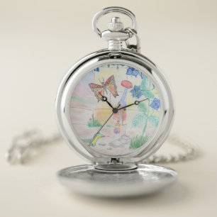 Custom Kids Artwork, Nutcracker toy, butterfly, Pocket Watch