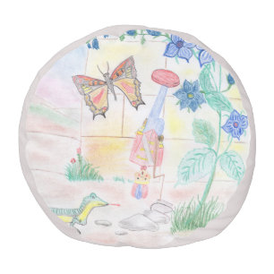 Custom Kids Artwork, Nutcracker toy, butterfly, Pouf
