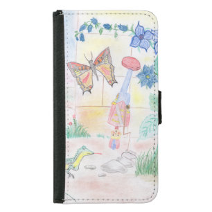 Custom Kids Artwork, Nutcracker toy, butterfly, Samsung Galaxy S5 Wallet Case