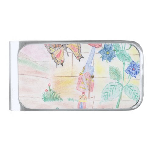 Custom Kids Artwork Nutcracker toy butterfly  Silver Finish Money Clip