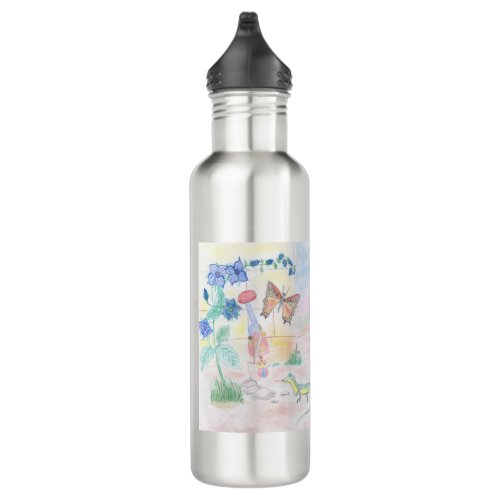 Custom Kids Artwork Nutcracker toy butterfly  Stainless Steel Water Bottle