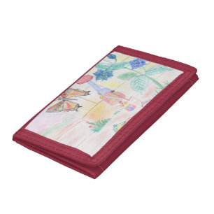 Custom Kids Artwork, Nutcracker toy, butterfly, Tri-fold Wallet