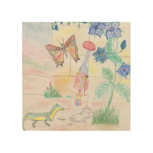 Custom Kids Artwork, Nutcracker toy, butterfly,  Wood Wall Art