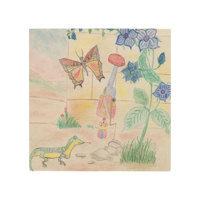 Custom Kids Artwork, Nutcracker toy, butterfly,  Wood Wall Art (Front)