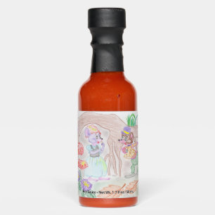 Custom Kids Artwork, two cute mouse, flowers.... Hot Sauces